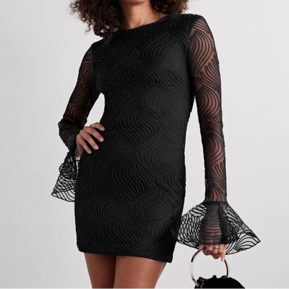 Rotate Birger Christensen Black Long Sleeve Dress